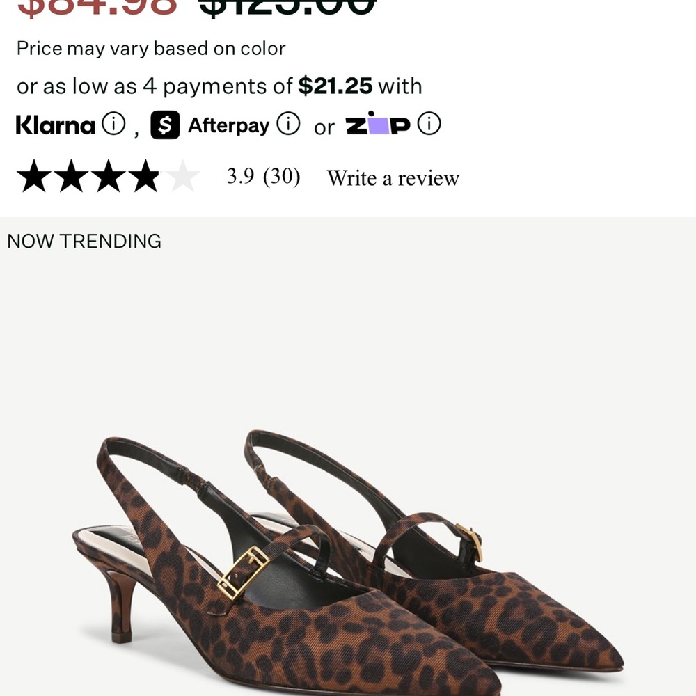 Franco Sarto Khloe Brown Leopard Print Shoes 8W